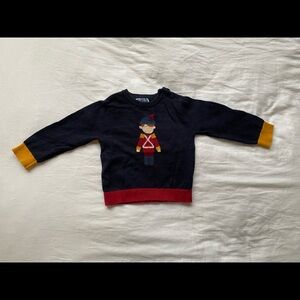 Jacadi Navy with red accents holiday sweater - size 12M